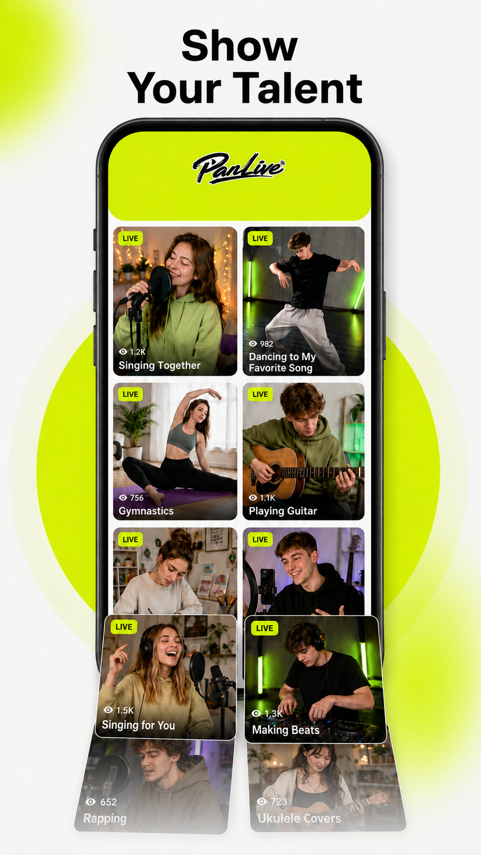 Discover live streams in PanLive