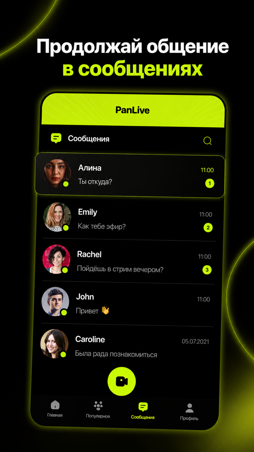 Личные сообщения PanLive